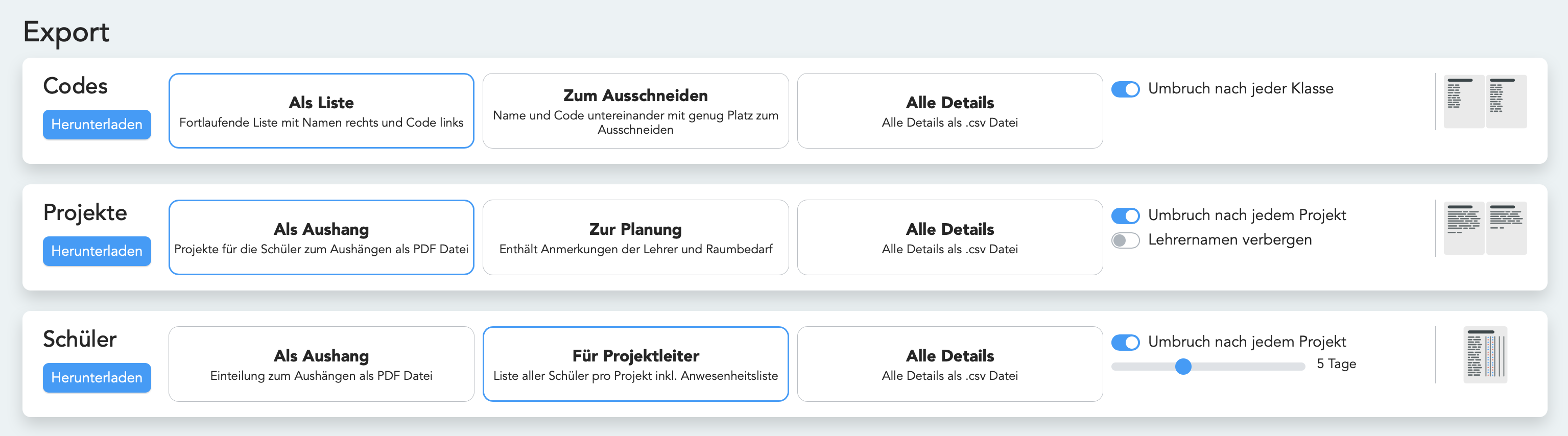 Auswertung veröffentlichen